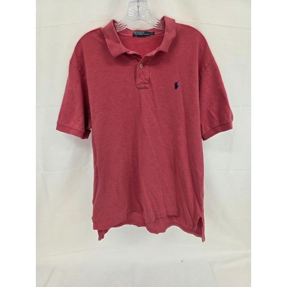 Polo Ralph Lauren Mens XL Red Pique Short Sleeve Pony‎ Logo Polo Shirt